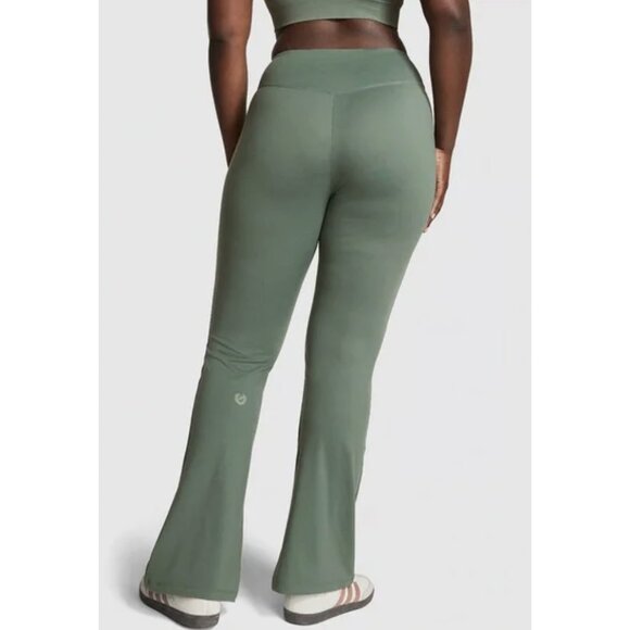 VICTORIA'S SECRET PINK Ultimate Flare Leggings Fresh Forest Green Y2K Lounge - Picture 2 of 14